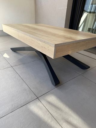 Mesa extensible madera y metal antracita