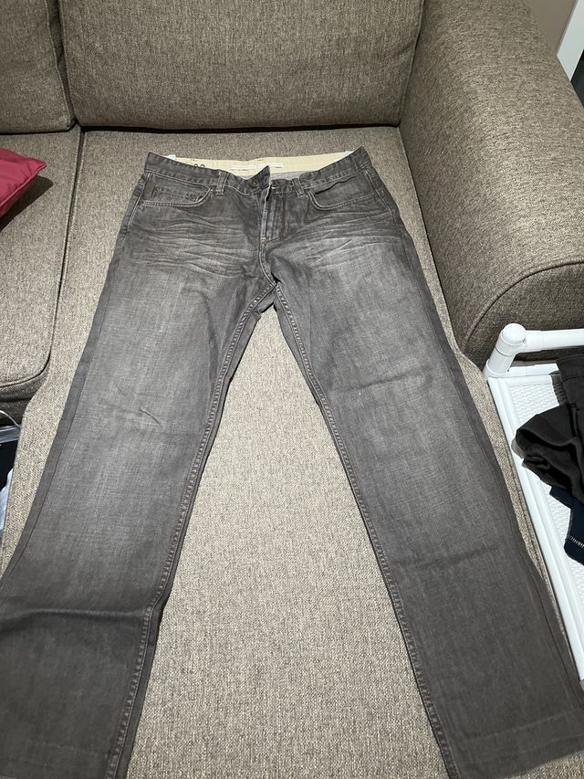 Pantalones vaqueros grises vintage hombre