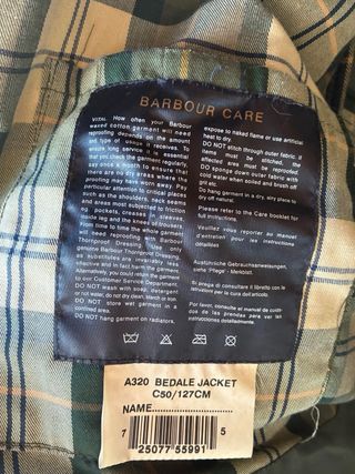 Barbour Bedale Verde Talla C50