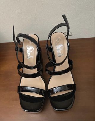 Sandalias de tacón Shein negras talla 38