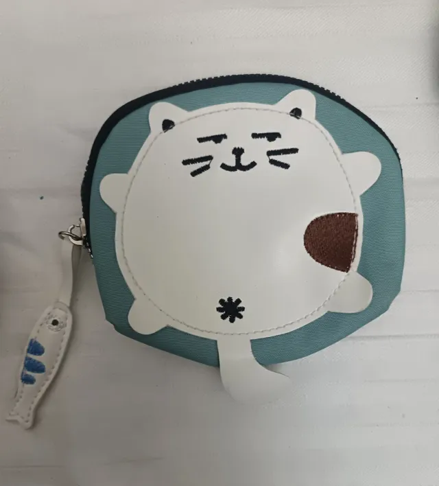 Bolso y monedero gato azul