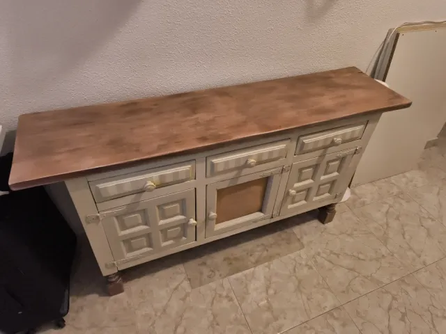 Mueble Castellano Madera Beige/Marrón