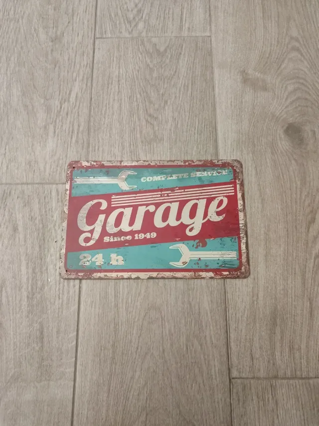 Placa metálica decorativa vintage "Garage"