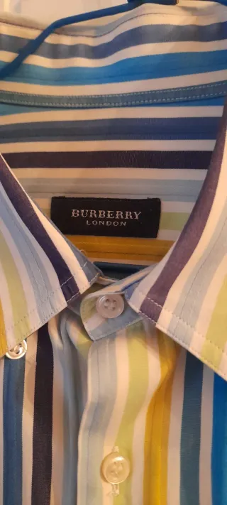 Camisa Burberrys Rayas Multicolor Talla L