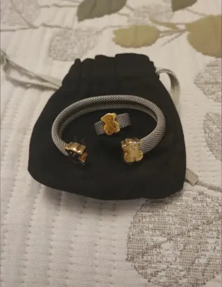 Pulsera y Anillo "Tous" Acero y Oro