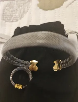 Pulsera y Anillo "Tous" Acero y Oro