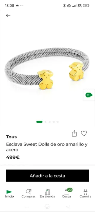 Pulsera y Anillo "Tous" Acero y Oro