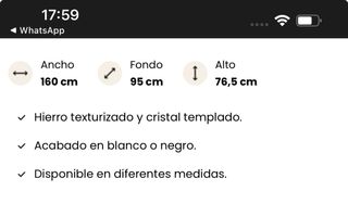 Mesa escritorio cristal y metal 160cm