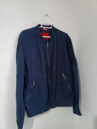 Chaqueta Bomber Azul Zara