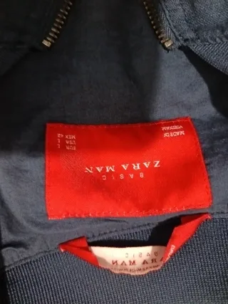 Chaqueta Bomber Azul Zara