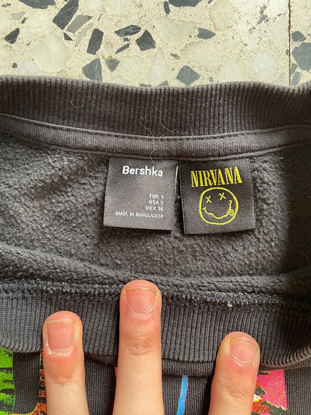 Sudadera Nirvana Tie-Dye Smiley Negra Talla S