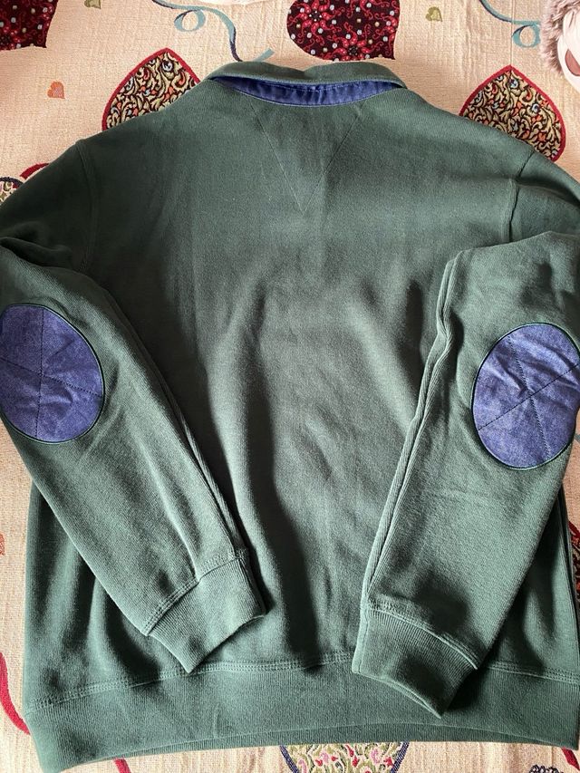 Polo de punto verde manga larga