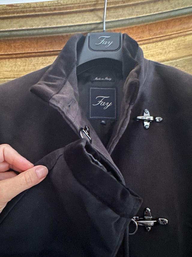 Cappotto Fay velluto nero