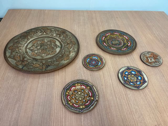 Colección platos turcos cobre varios tamaños