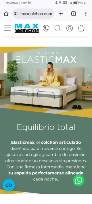 Colchón viscolastico ElasticMax 80x200