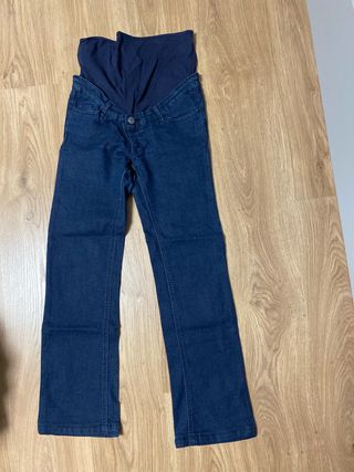Vaqueros premamá azules