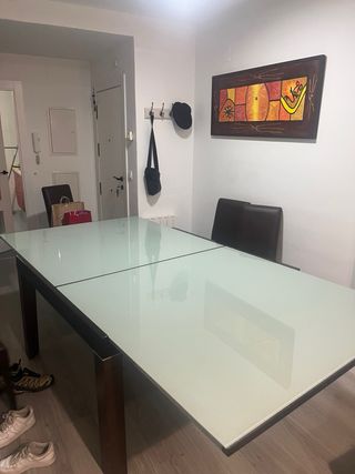 Mesa de comedor cristal extensible