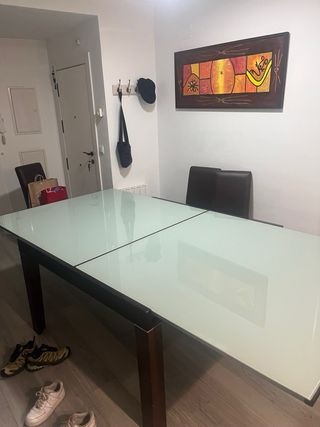 Mesa de comedor cristal extensible