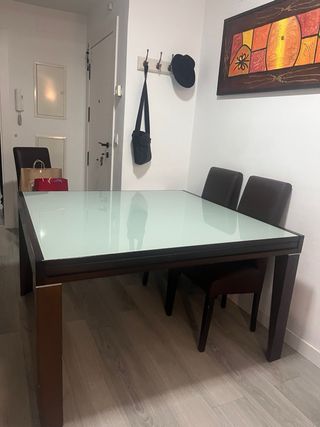 Mesa de comedor cristal extensible