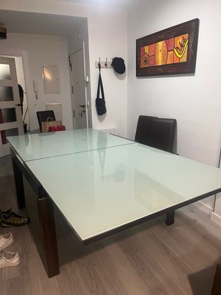 Mesa de comedor cristal extensible