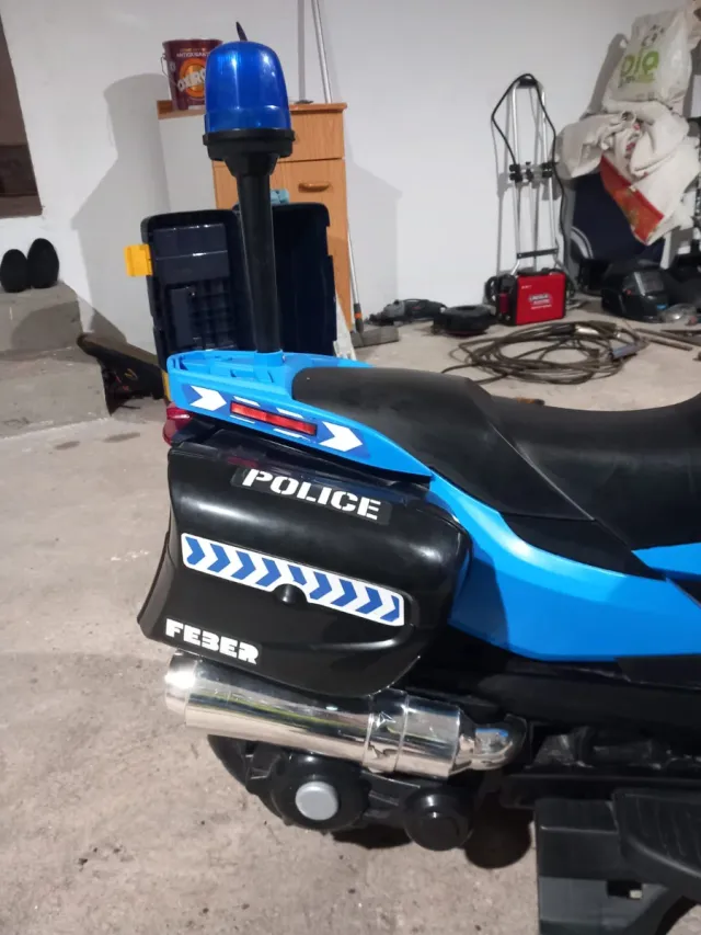 Moto Policia Eléctrica Infantil Azul