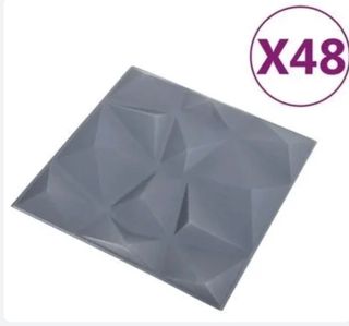 Paneles Decorativos 3D Gris X48