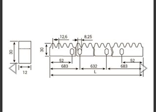 Cremallera para puerta corredera