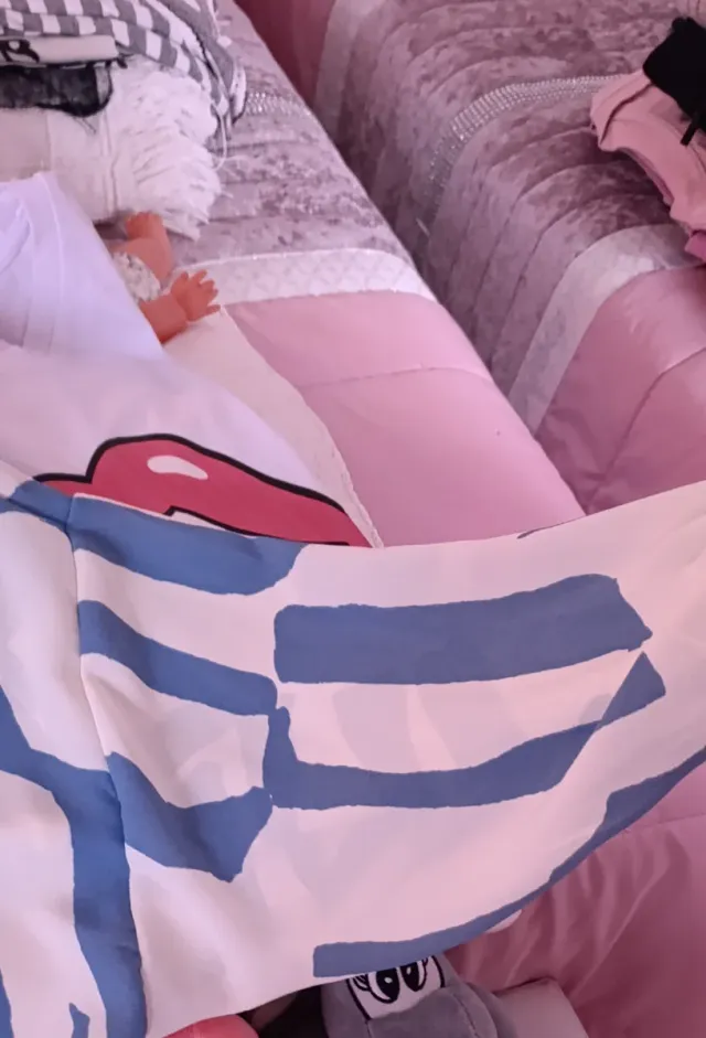 Conjunto estampada azul y blanca