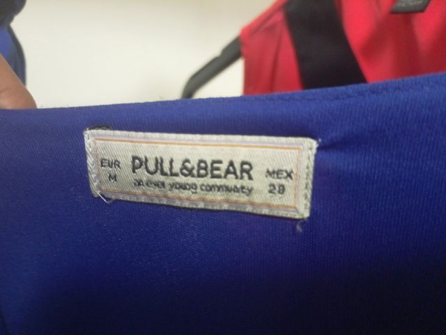 Vestido azul corto Pull and Bear
