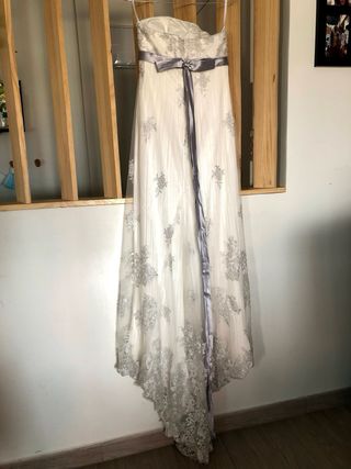 Vestido de Novia Pronovias Plata y Blanco