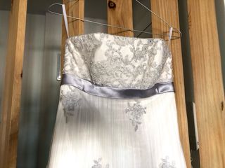 Vestido de Novia Pronovias Plata y Blanco