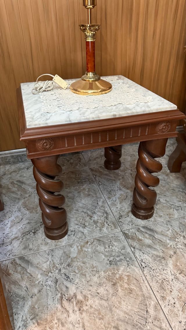 Mesa de centro madera y mármol