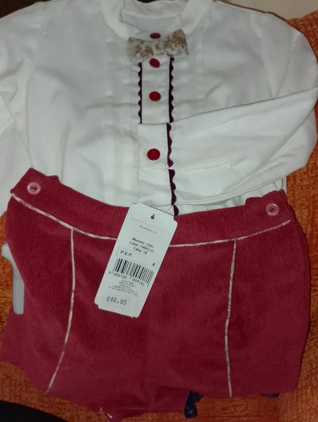 Conjunto Ropa 18M Niña Camisa y pantalón cortó.