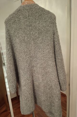 Abrigo-chaqueta lana gris -Manga japonesa