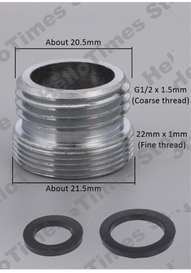 Adaptador grifo M22 macho a 1/2 macho
