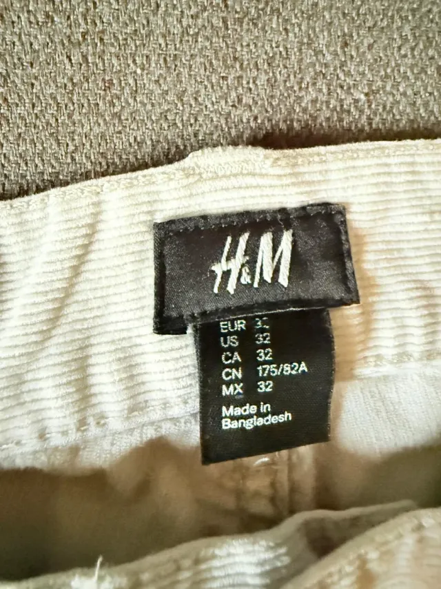 Pantalones pana H&M hombre beige