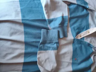 Polo GANT manga larga beige y azul Talla L