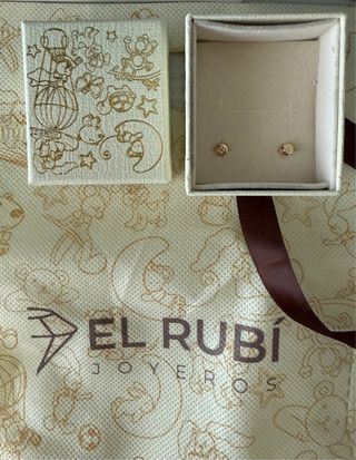 Pendientes bebé oro con circonitas