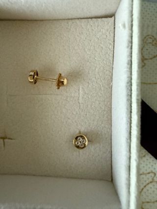 Pendientes bebé oro con circonitas