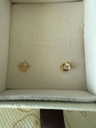 Pendientes bebé oro con circonitas