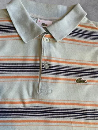 Lacoste Striped Polo Shirt Authentic Vintage Style