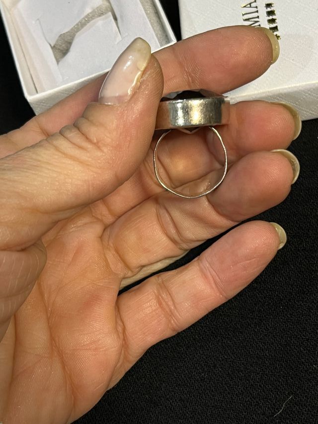 Anello Argento Quarzo Fumè Ovale