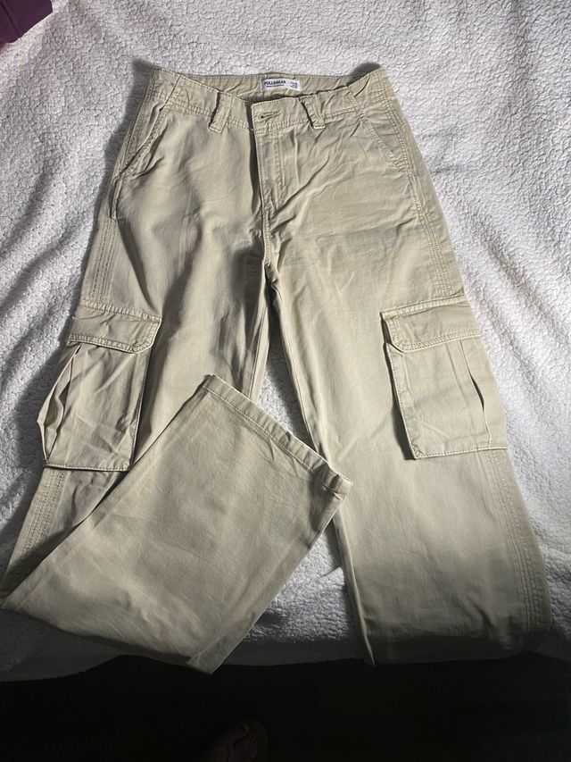 Pantalones Cargo Beige Pull&Bear