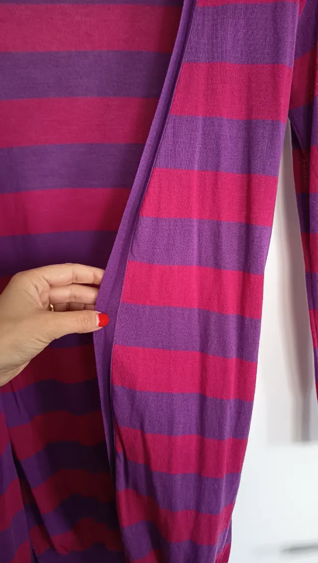 Cardigan Pinko righe fucsia/viola cotone