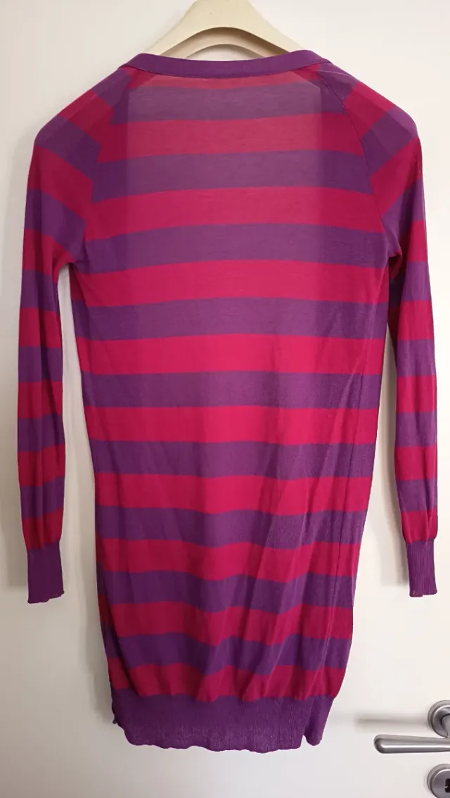 Cardigan Pinko righe fucsia/viola cotone