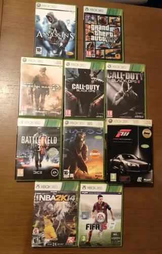 Lote 10 Juegos Xbox 360: Assasin's, GTA V, Halo 3