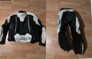 Conjunto 2 piezas moto Alpinestars piel