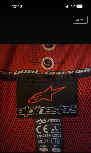 Conjunto 2 piezas moto Alpinestars piel