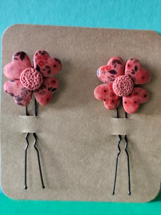 Lote 5 sets tocados horquillas arcilla polimérica