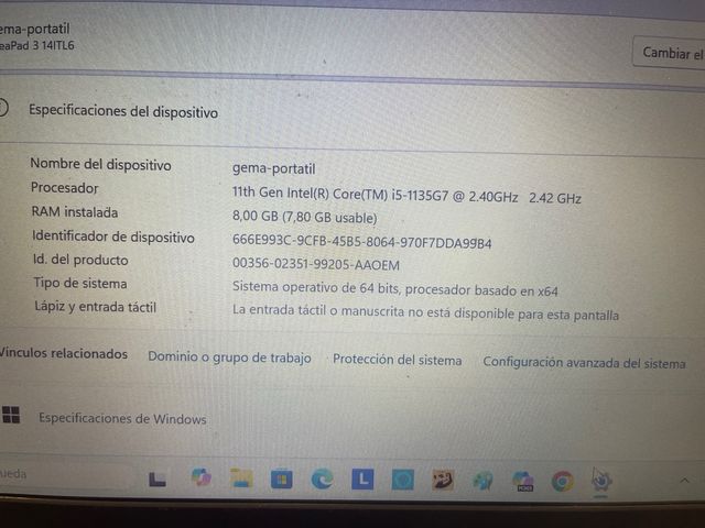 Ordenador Portátil PC Plata 